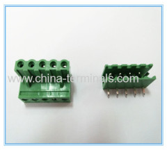 15A 300V Pluggable terminal block pitch 5.08mm 8 Pole 26-12awg Pa66 Brass