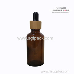 5ml10ml15ml30ml50ml100ml Amber color essential oil bottle with dark color bamboo dropper