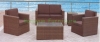 Brown color wicker patio sofa furniture sets supplier
