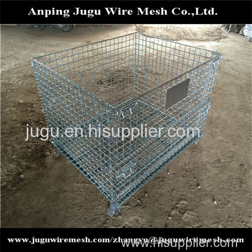 Collapsible wire mesh container used for storage