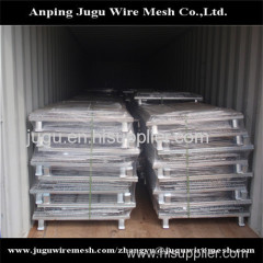 Metal folding collapsible wire mesh container