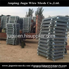 Metal folding collapsible wire mesh container