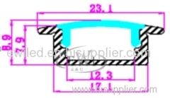Anodized led light profile with flange for flooring light strip