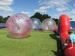 Grass Red Cord Inflatable Zorb Ball Inflatable Human Hamster Ball 2.8m x 1.8m Dia