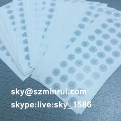 Dia 12mm Custom Frangible Paper Security Seals Sticker Sheet Round Black Printing Warranty Label