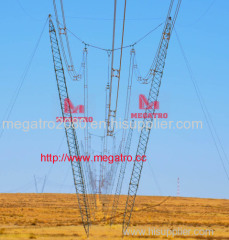guyed transmission tower with composite insulator