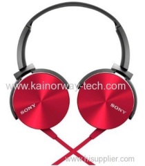 Sony MDR-XB450 Xtra Bass Overhead Portable Headphones Red with Mic