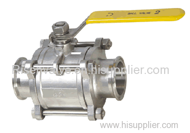 3-PC STAINLESS STEEL BALL VALVE WITH CLAMP END