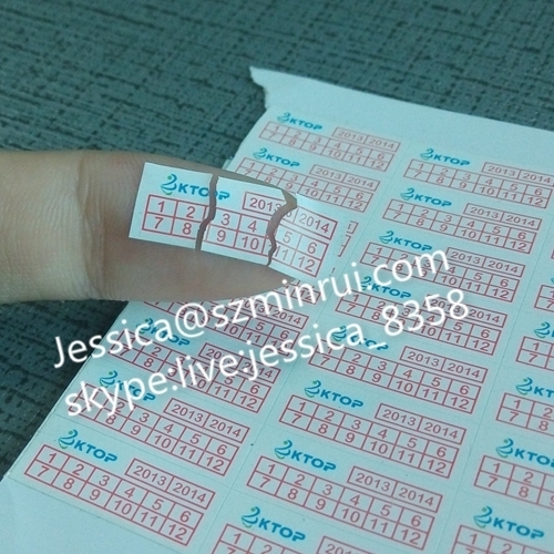 Best Quality Self Adhesive Paper Fragile Warranty Stickers Destructible Vinyl Label Warranty Date Security Label Sticker