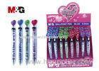 Double Barrel Colorful 0.5mm Ballpoint Pen With Heart - Shaped Push Button