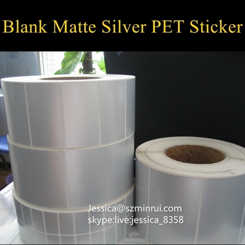 Factory Wholesale Silver Waterproof Removable Adhesive Sticker Blank Matt Silver PET Vinyl Stickers In Rolls