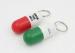 Capsule Shaped Home Plastic Pill Holder Keychain For Decoration