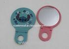 Mini Cute Round Travel Makeup Mirrors With Folding Handle For Children