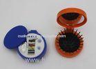 Round Plastic ABS + Rubber + Nylon Mini Sewing Kit / Compact Hair Brush With Mirror