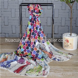 Custom Digital Printing Silk Chiffon Scarf