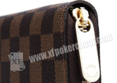 Brown Leather LV Wallet Double Lens Camera For Poker Analyzer 30 - 40cm