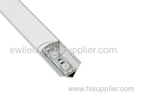 60 degree corner LED aluminum profile for kitchen or wardrobe lighting strip