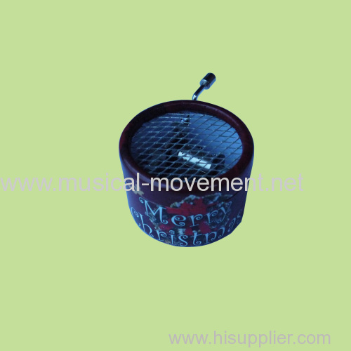 MESH COVER ROUND CARDBOARD CUSTOM PAPER PACKAGING HAND CRANK MUSIC BOX