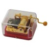 GOLDEN COLOR HAND CRANK MUSIC MECHANISM WITH TRANSPARENT CASE