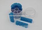 Cylindrical Plastic Pill Box With Stamp Printing Logo / 28 Day Pill Organizer