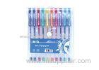 0.4mm stick gel ink pen with 10 different colors in a PVC pouch with imported refills for office and