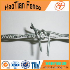 Electric galvanized Double Twist Barbed wire fencing real factory