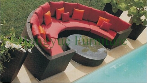 Wicker patio sofa set with cushions and pillows rattan sofa furniture