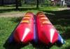 Amazing Inflatable Water Park Inflatable Flying Fish Banana Boat With Two Tubes 16 Seats