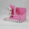 Pink Acrylic Cosmetic Display Rack Custom 300pcs Novel / OEM