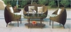 Wicker sofa furniture for outdoor rattan sofa set with cushions