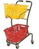 Wire Mesh Shopping Basket Trolley Japanese Style / Double Basket Shopping Trolley With 4 Swivel Whee