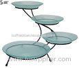 Round Tiered Buffet Stand With Glass Stainless Steel Buffet Ladder Mirror Polished