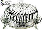 Superior Silver Plated Cake Dome Plate Covers Round Water - Drop Pattern