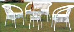 White color wicker outdoor table chair sale outdoor furniture