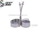Two Bowls S / S Wedding Cake Display Stands With Two Glasses For Nut / Candy