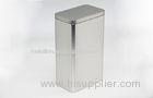 Silver Airtight Rectangle Metal Tea Tin Cans With Lids 117 X 75 X 200 mm