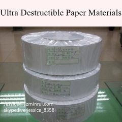 Custom Matte White Destructible Vinyl Eggshell Paper Self Adhesive Label Material Rolls Breakable Sticker Paper Roll