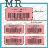 Custom Design Scan Barcode Sticker Serial Number Asset Labels Barcode Sticker Label With Easy Fragile Sticker