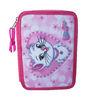 Cute PVC Double Zipper Pencil Case Two Compartment Cat Pattern For School Kids