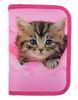 School Kids Pink Lovely Cat Pattern Pencil Case Zipper 1 Layers Construction