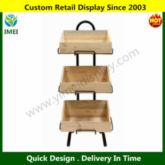 wood Mobile Display Stand