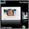 Saful TS-YP818 7-inch TFT LCD wired video door phone unlocking