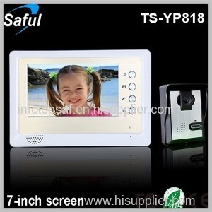 Saful TS-YP818 7-inch TFT LCD wired video door phone unlocking