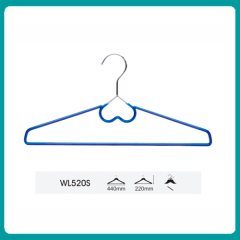 PVC hanger with curved shape / cheap metal clothes hanger