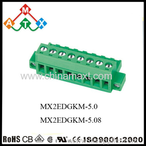 Pluggable Flanged PCB Terminal Blocks 5.08mm Horizontal Wire Entry Screw Clamp PCB Terminal Blocks with Screw Flanges