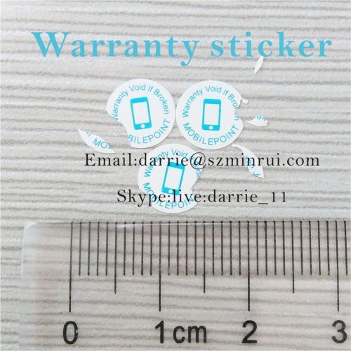 China bes destructible label manufacturer supply round 8mm diameter self adhesive warranty screw label for mobile repair