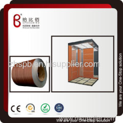 Wood grain PVC Film laminate stainless steel for elevator panel