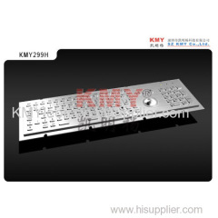 IP65 Kiosk Metal Keyboard with Trackball and Numpad