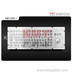 industrial metal keyboard with trackball and Fn keys