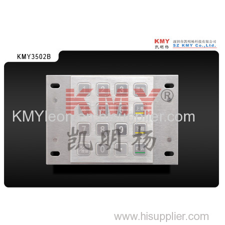 waterproof vandal proof metal number keypad